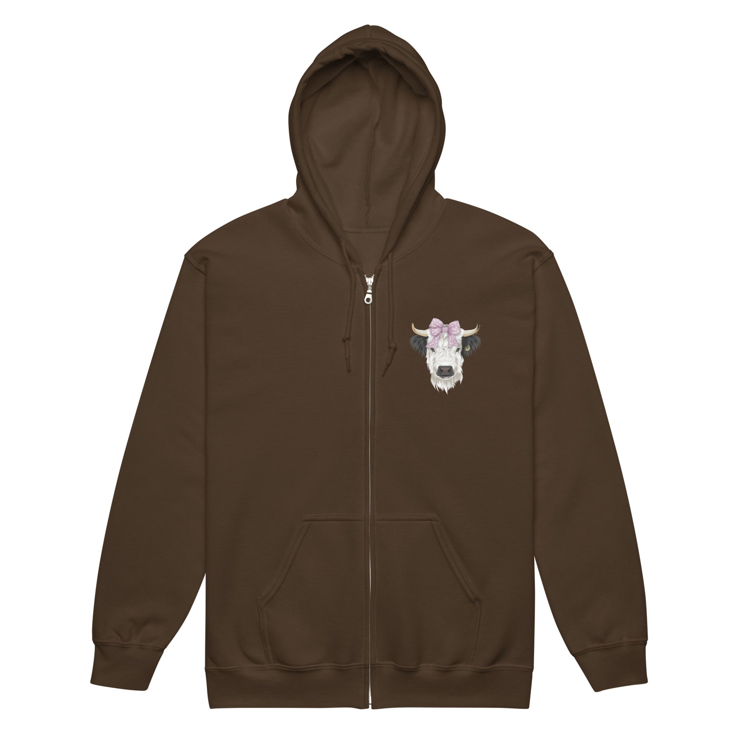 Poppy Zip-Up Hoodie by Katie Van Slyke - Dark Chocolate