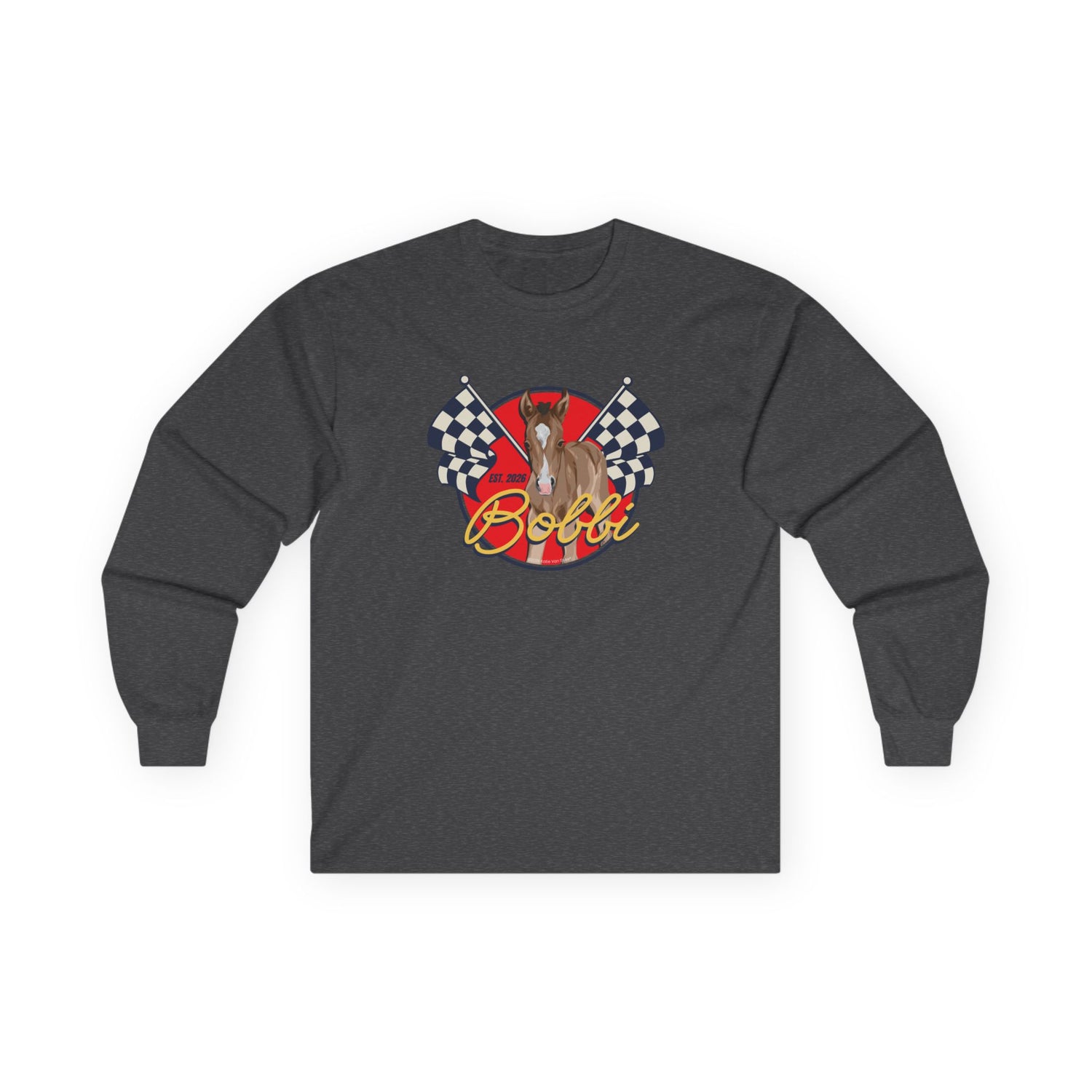 Racer Bobbi Long Sleeve T-Shirt by Katie Van Slyke® Dark Heather