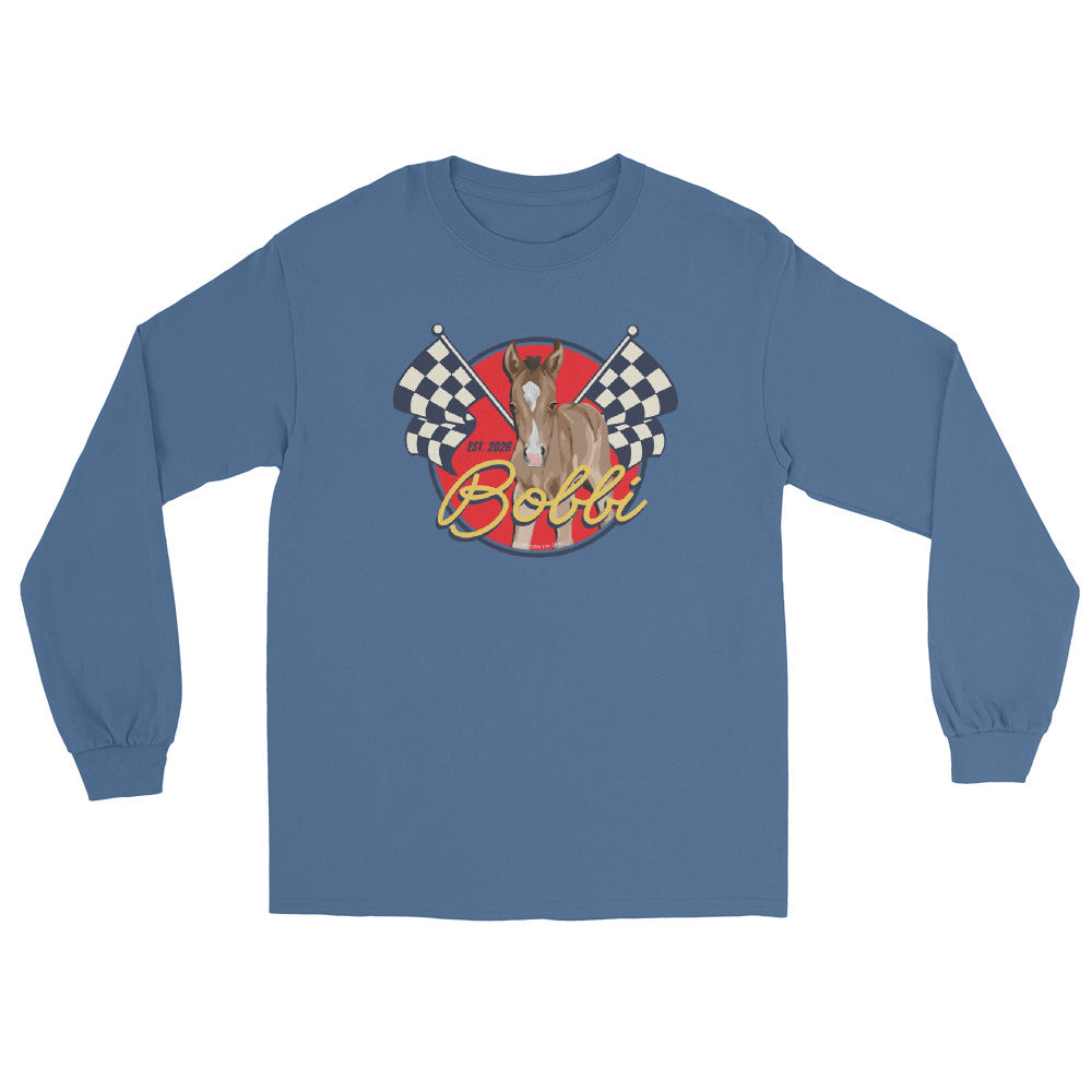 Racer Bobbi Long Sleeve T-Shirt by Katie Van Slyke - Indigo Blue