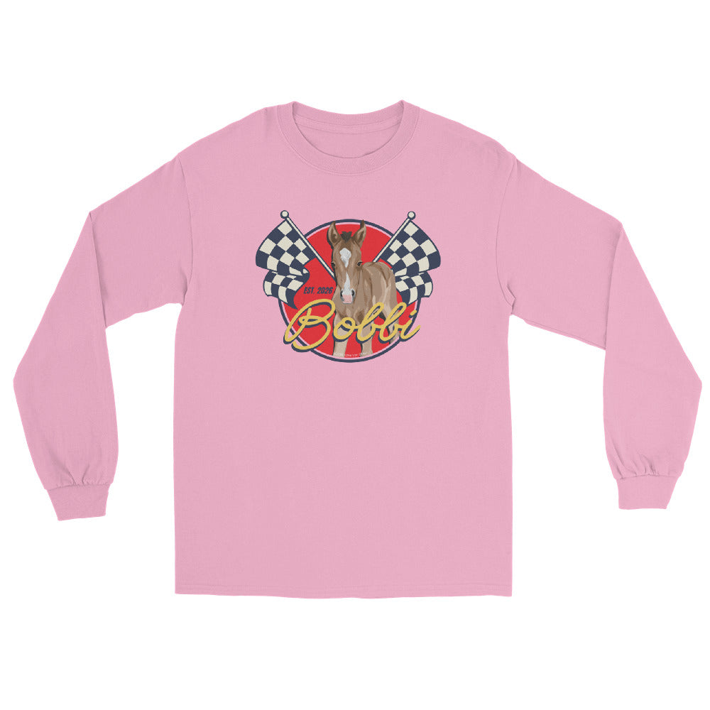 Racer Bobbi Long Sleeve T-Shirt by Katie Van Slyke - Light Pink