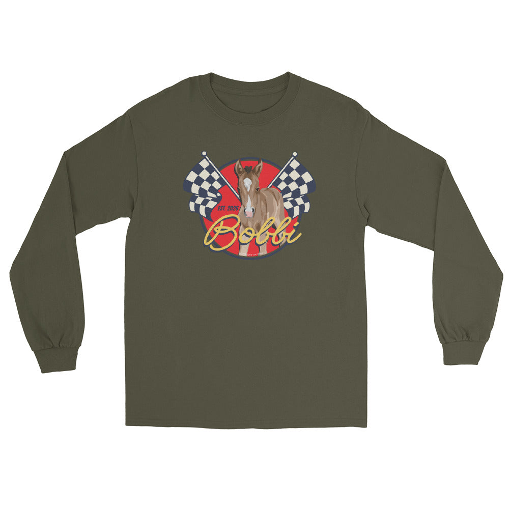 Racer Bobbi Long Sleeve T-Shirt by Katie Van Slyke - Military Green