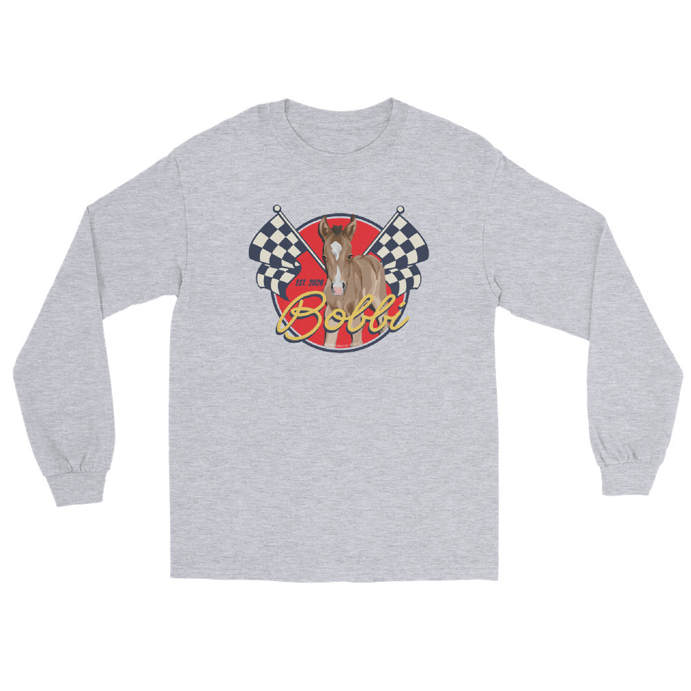 Racer Bobbi Long Sleeve T-Shirt by Katie Van Slyke - Sport Grey