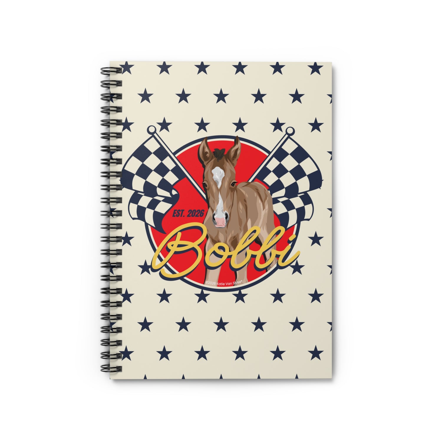 Racer Bobbi Notebook by Katie Van Slyke® front