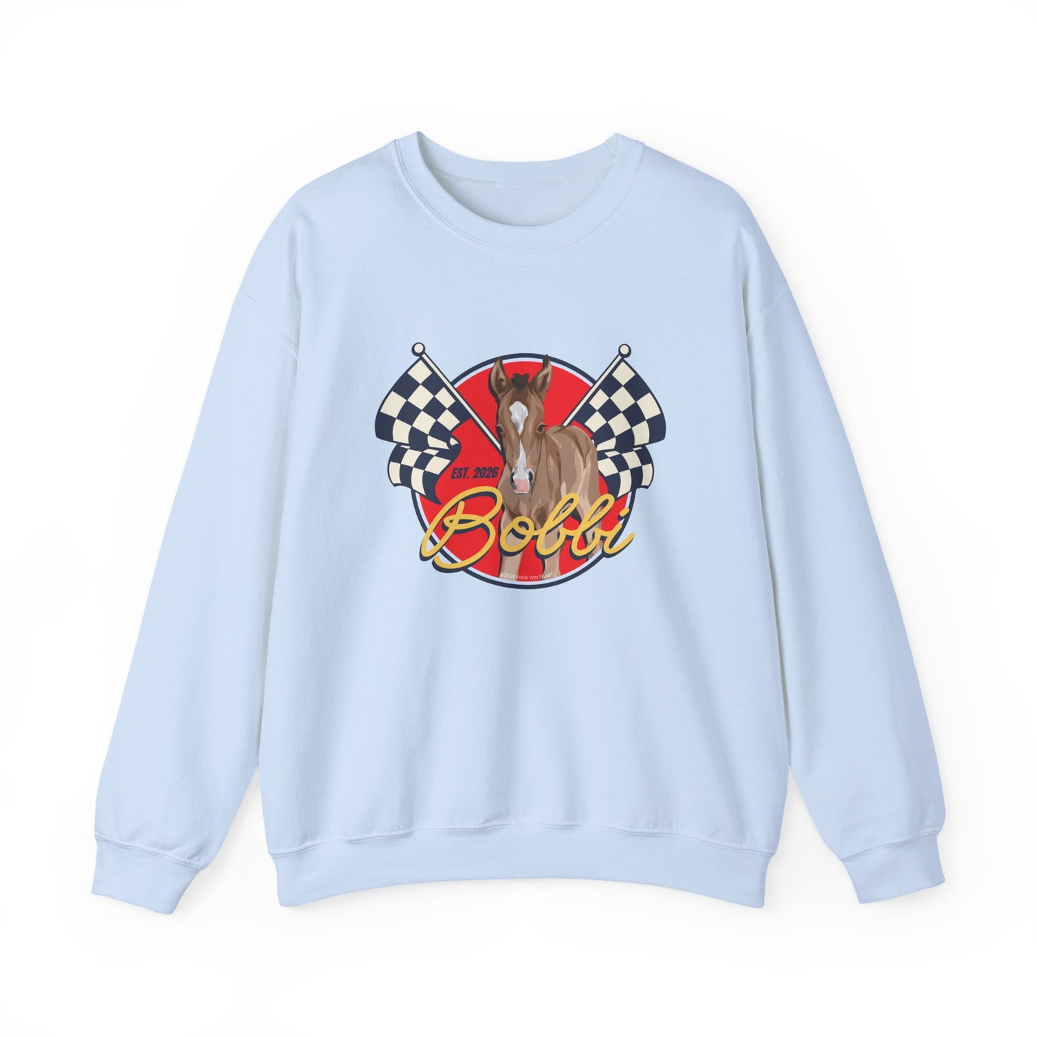 Racer Bobbi Sweatshirt by Katie Van Slyke® Light Blue