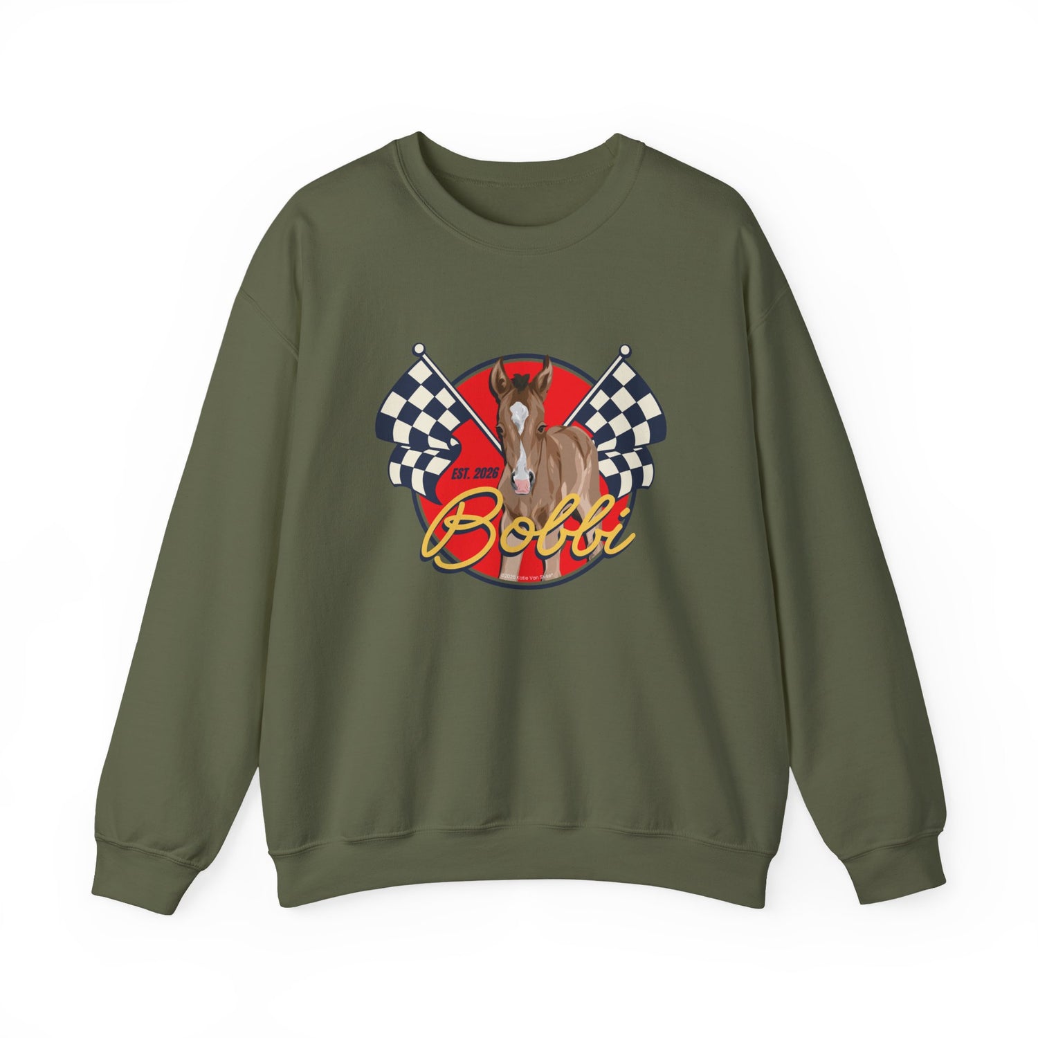 Racer Bobbi Sweatshirt by Katie Van Slyke® Military green