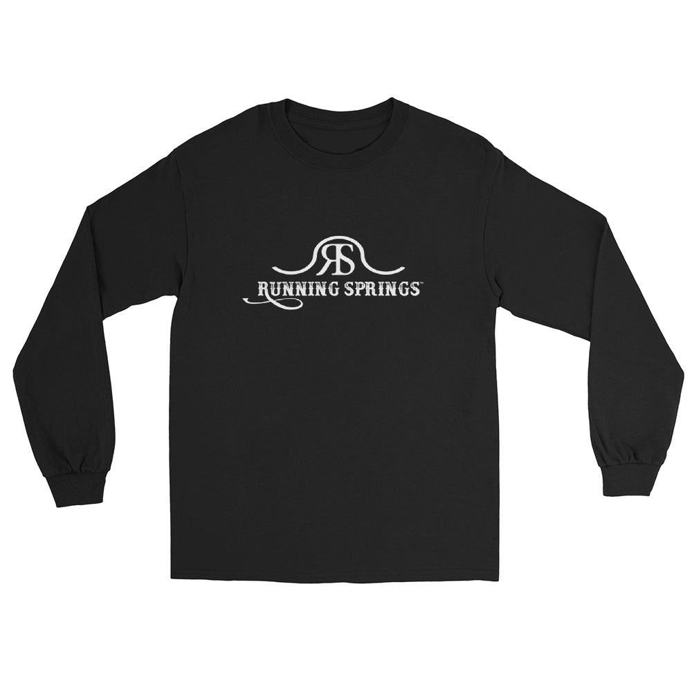 Running Springs Long Sleeve T-Shirt by Katie Van Slyke - Black