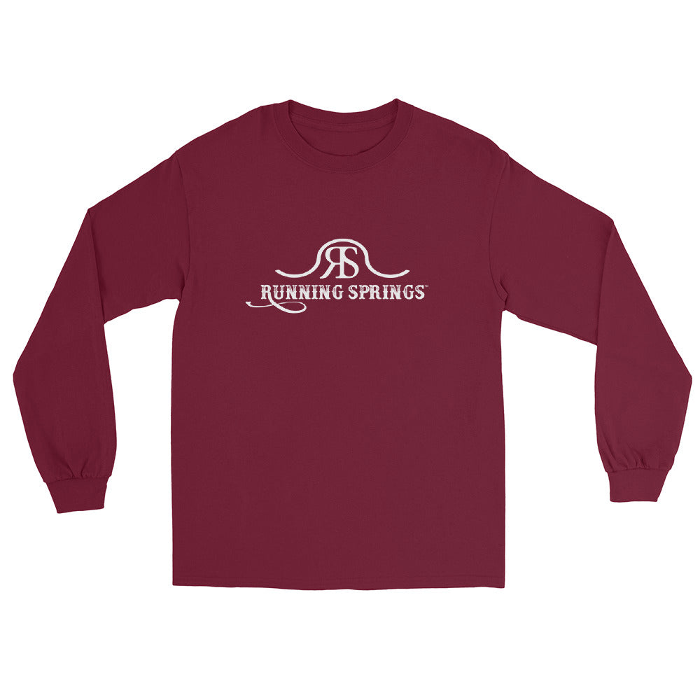 Running Springs Long Sleeve T-Shirt by Katie Van Slyke - Maroon