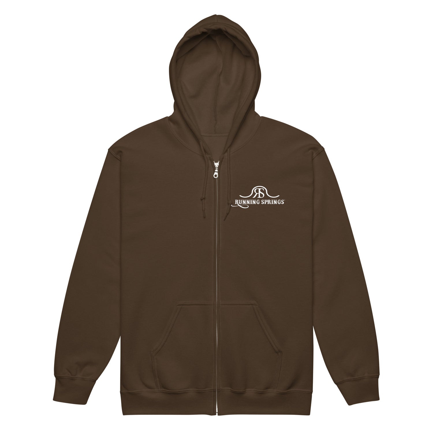 Running Springs Zip-Up Hoodie by Katie Van Slyke - Dark Chocolate
