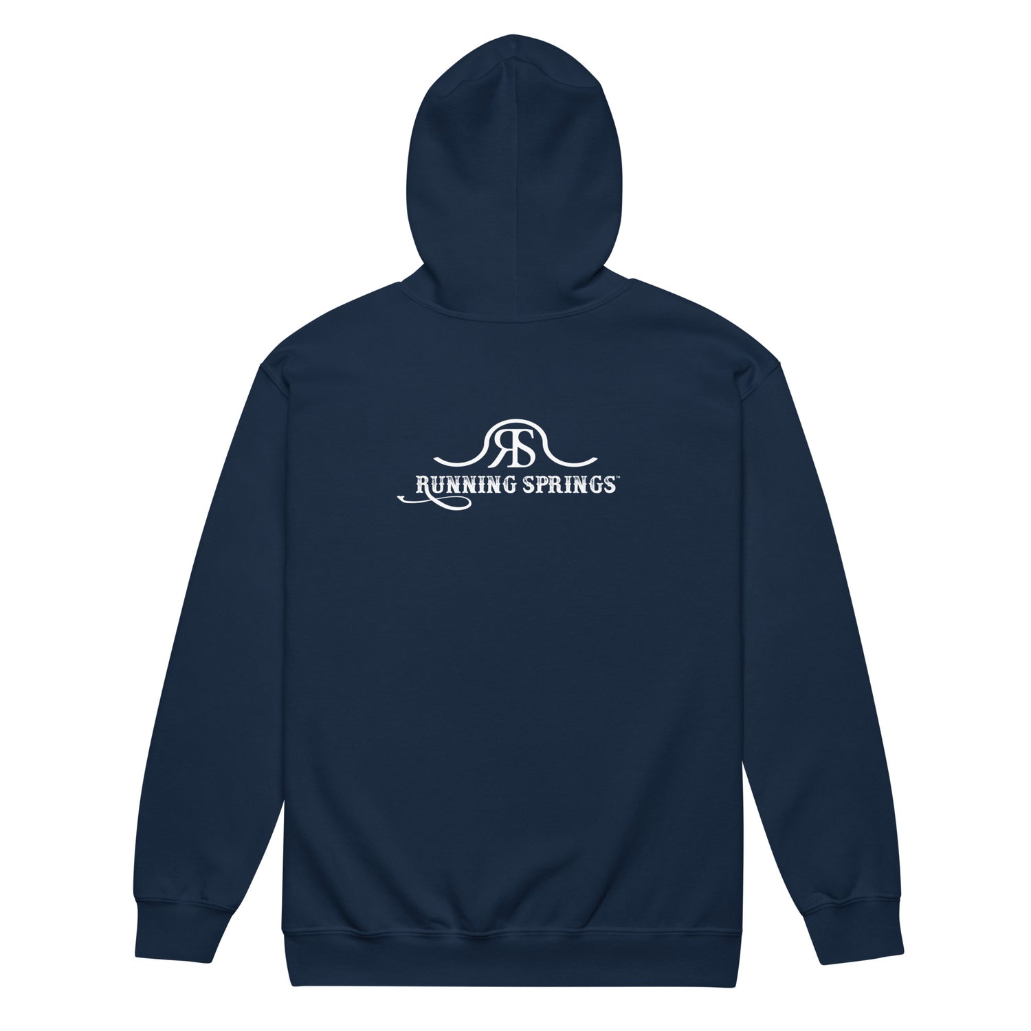 Running Springs Zip-Up Hoodie by Katie Van Slyke - Navy back