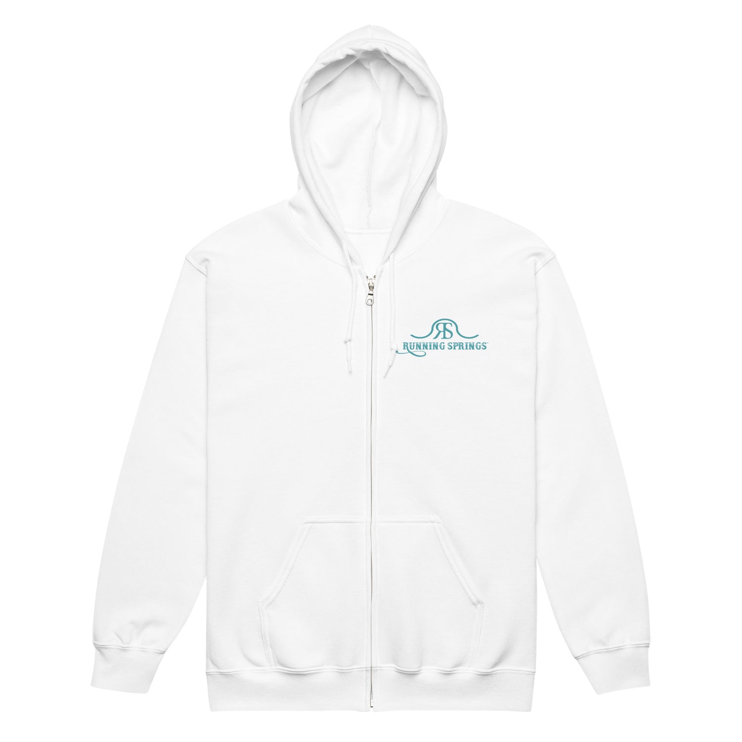 Running Springs Zip-Up Hoodie by Katie Van Slyke - White