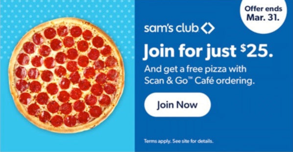 Sam's Free Pizza Deal