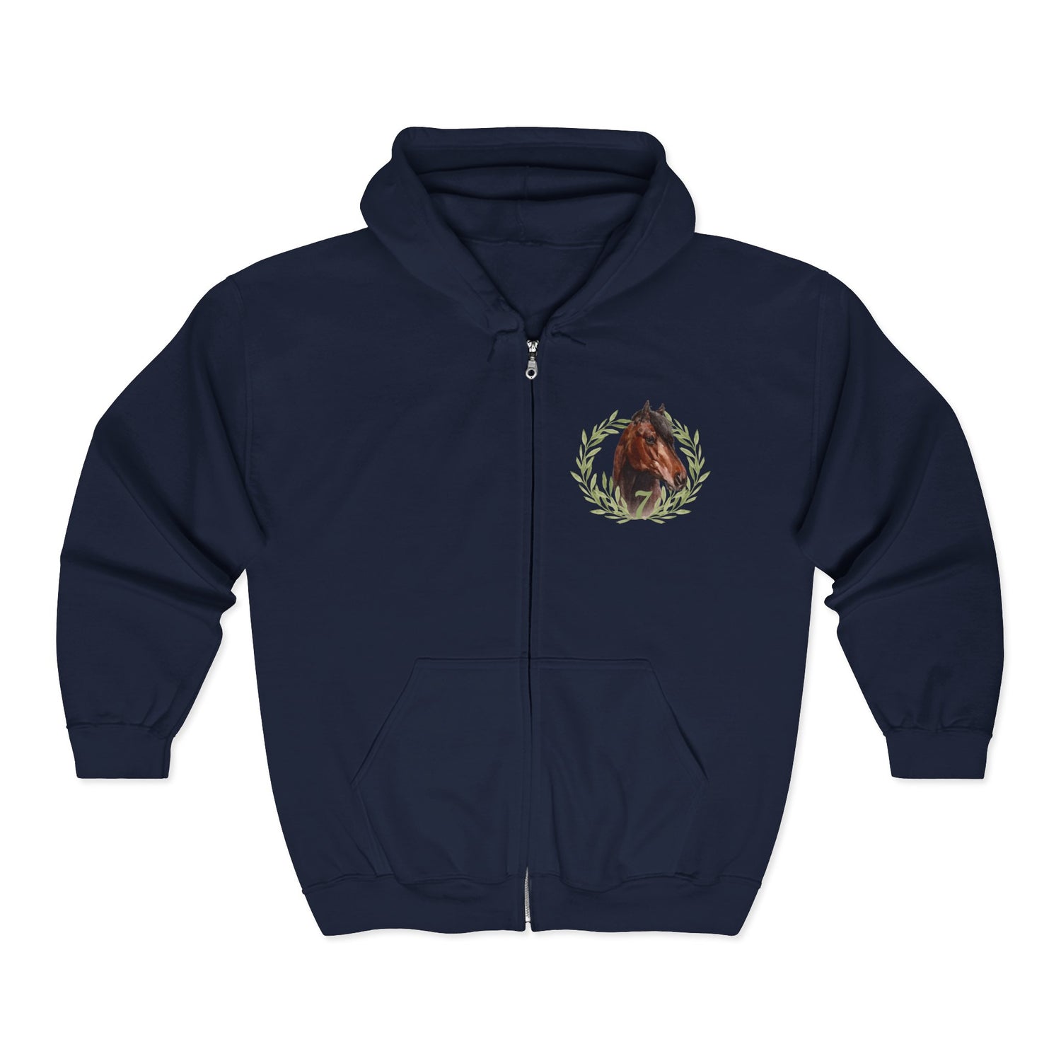 Seven Memorial Zip-Up Hoodie by Katie Van Slyke™ navy