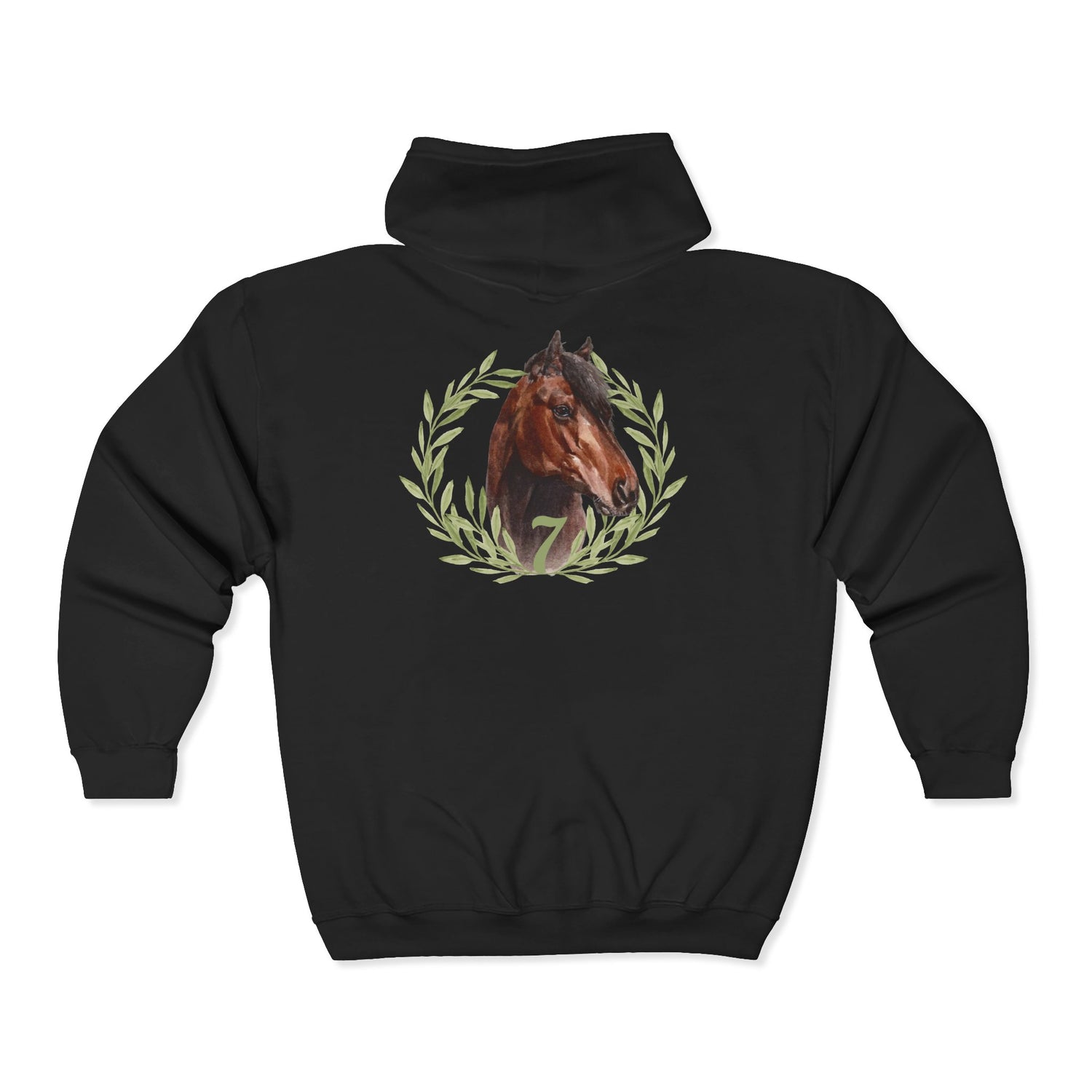 Seven Memorial Zip-Up Hoodie by Katie Van Slyke™ Black back