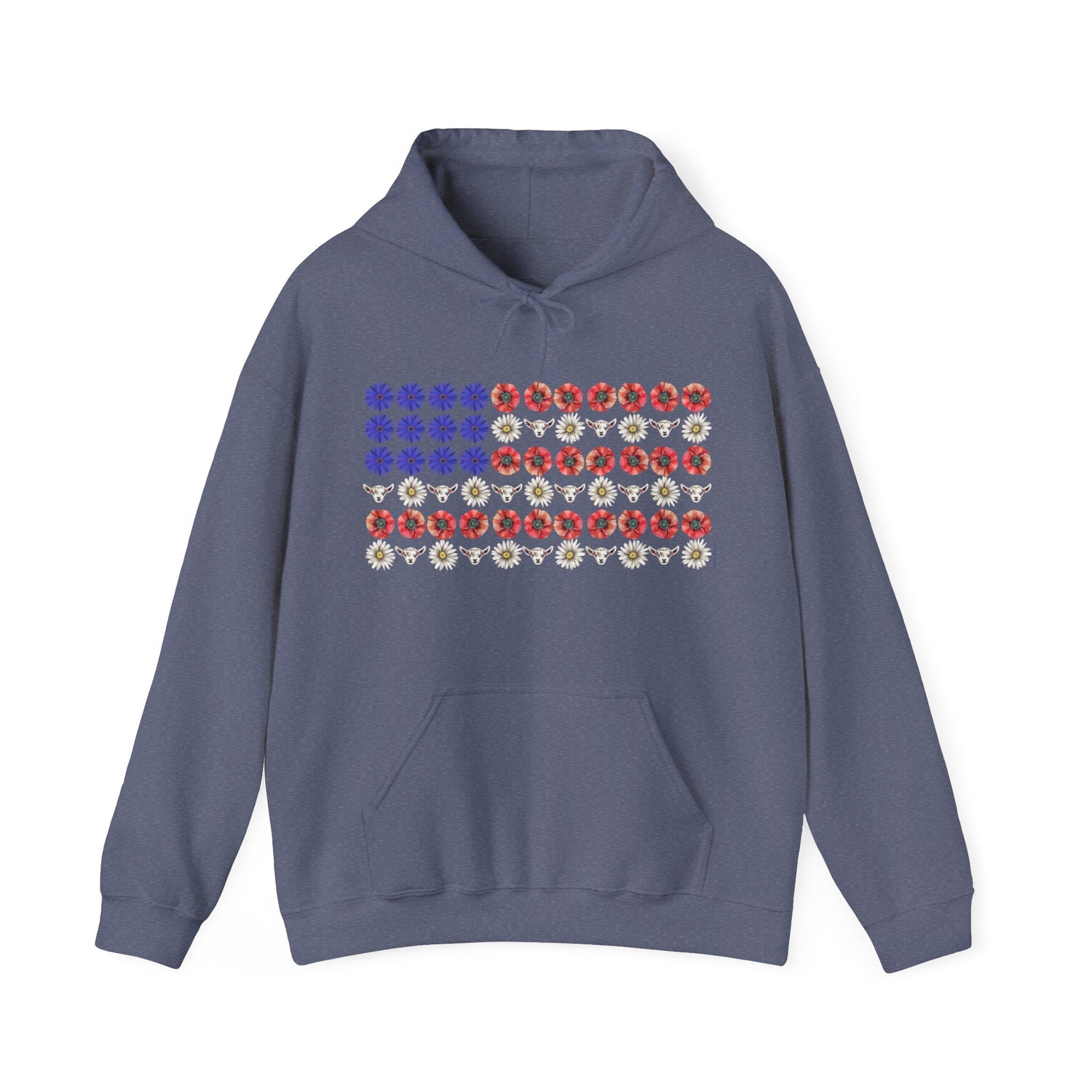 Stars, Stripes, and Goats Hoodie by Katie Van Slyke™ Navy Heather