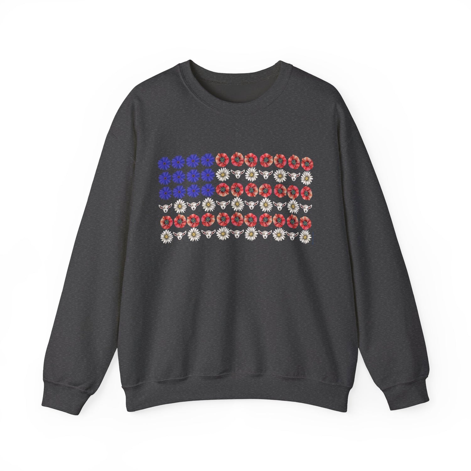 Stars, Stripes, and Goats Sweatshirt by Katie Van Slyke™ Dark Heather