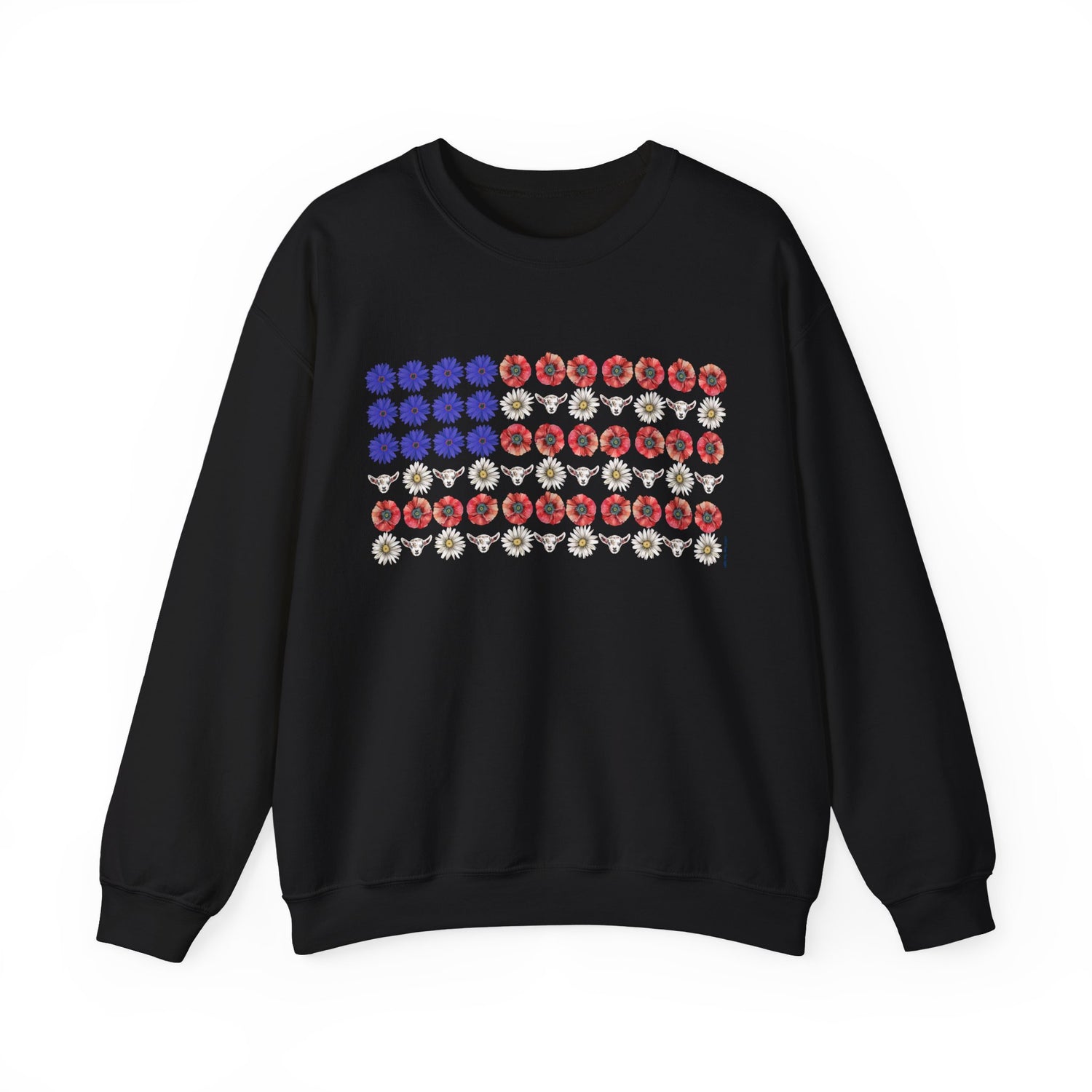 Stars, Stripes, and Goats Sweatshirt by Katie Van Slyke™ Black
