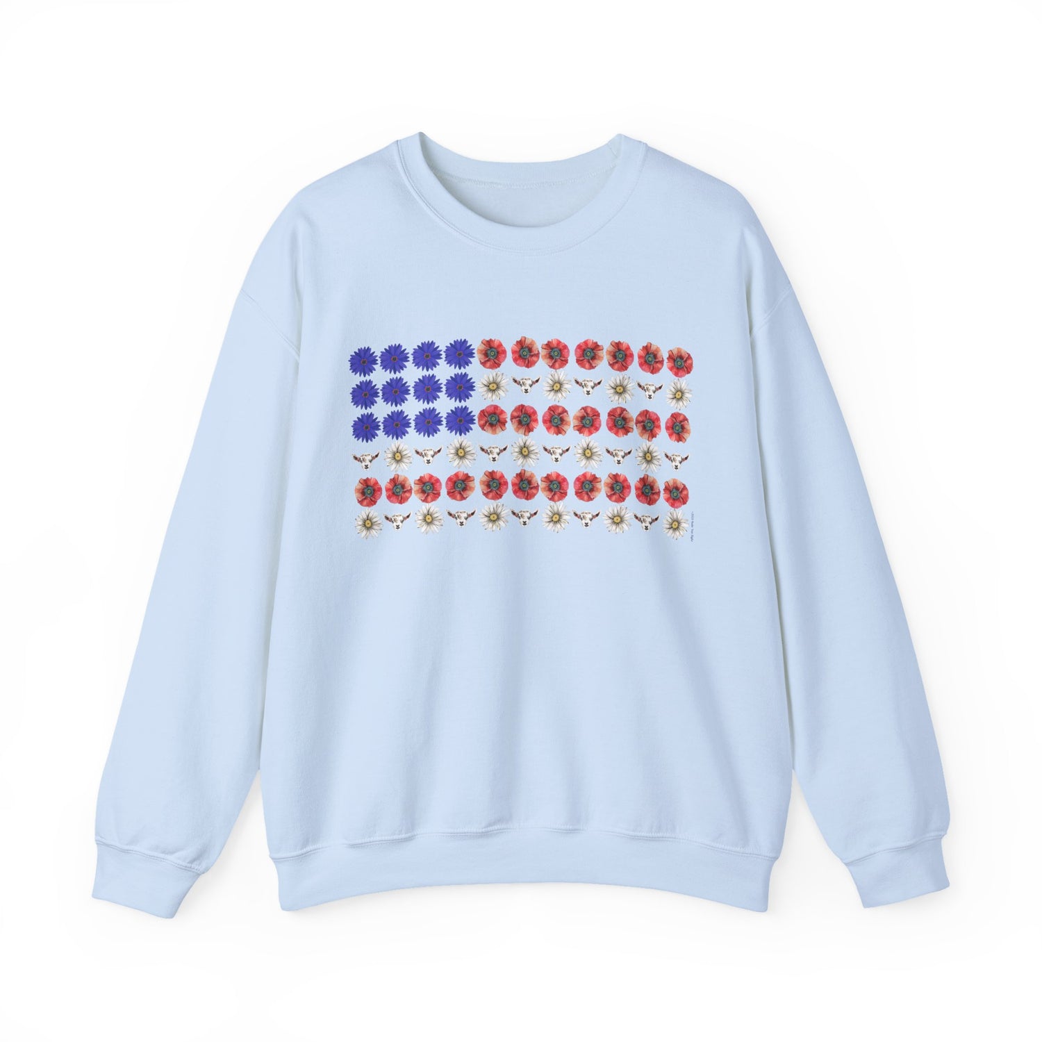 Stars, Stripes, and Goats Sweatshirt by Katie Van Slyke™ Light Blue