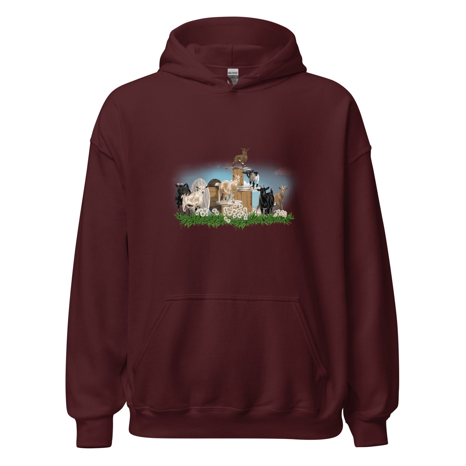 The Goat Crew Hoodie by Katie Van Slyke - Maroon