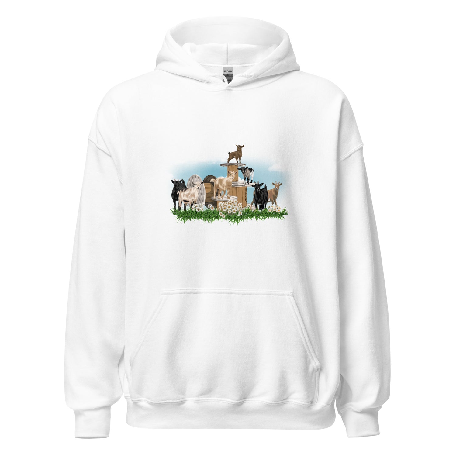 The Goat Crew Hoodie by Katie Van Slyke - White