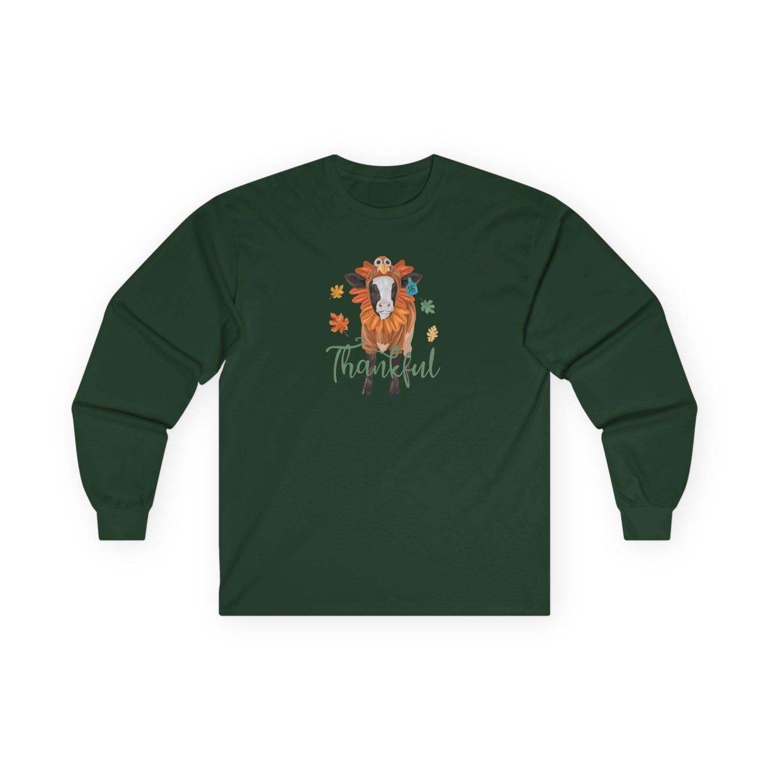 Turkey Time Long Sleeve T-Shirt by Katie Van Slyke™ Forest Green