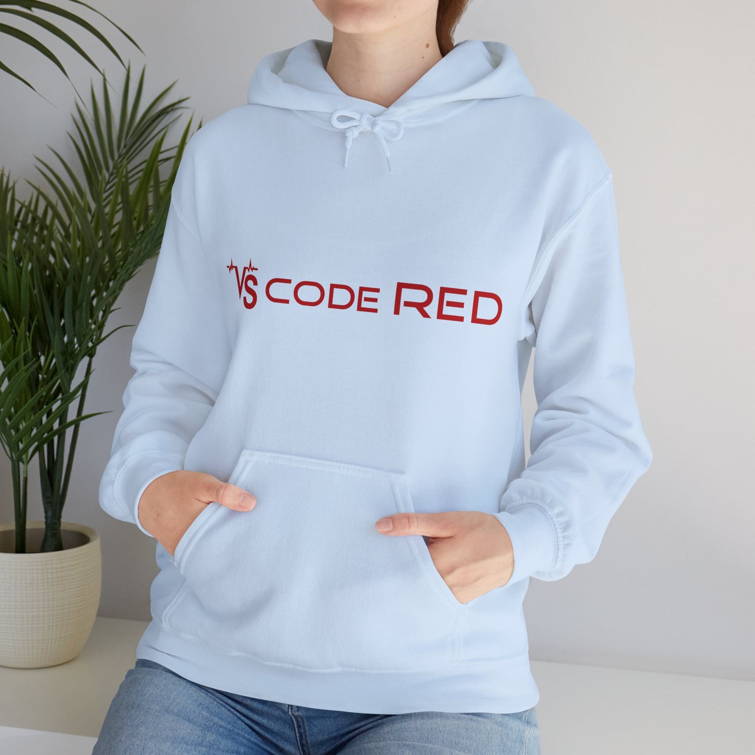 VS Code Red Logo Hoodie by Katie Van Slyke