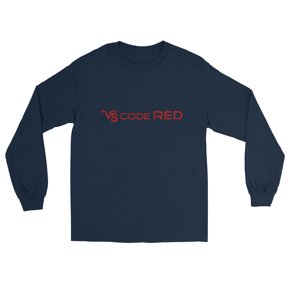 VS Code Red Long Sleeve T-Shirt by Katie Van Slyke - Navy