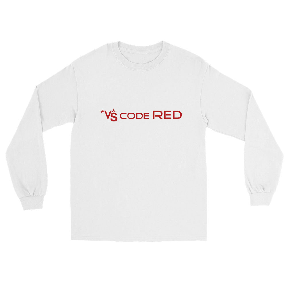 VS Code Red Long Sleeve T-Shirt by Katie Van Slyke - White