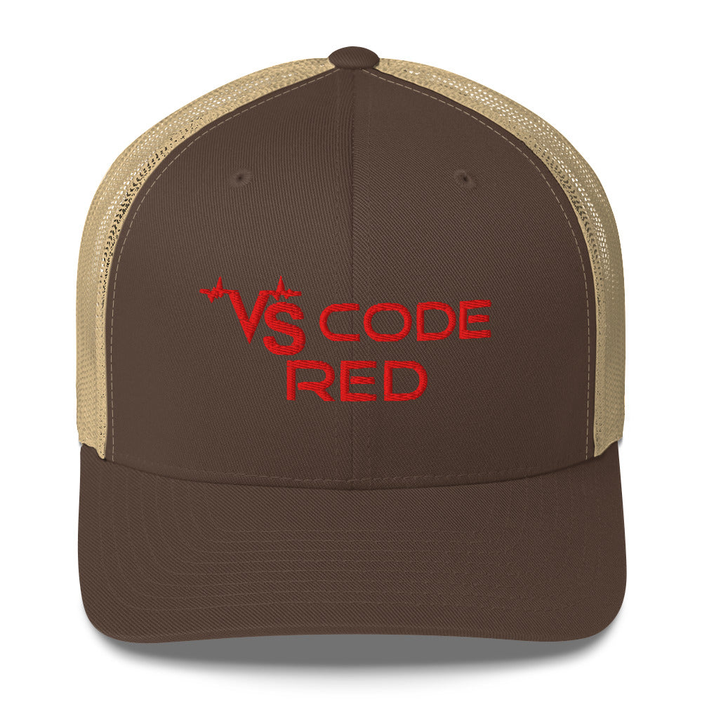 VS Code Red Trucker Cap by Katie Van Slyke™ Brown/Khaki