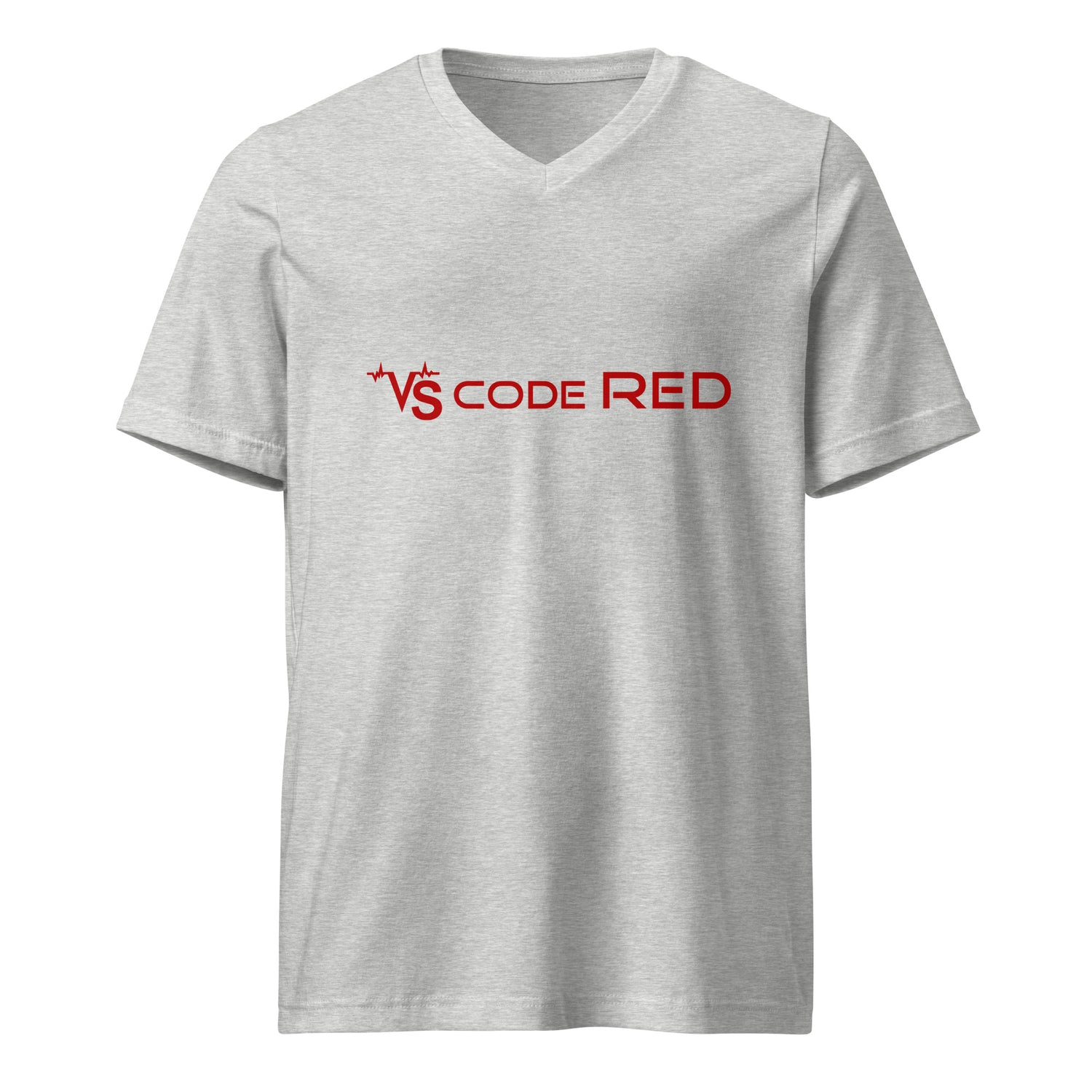 VS Code Red V-Neck T-Shirt by Katie Van Slyke - Athletic Heather