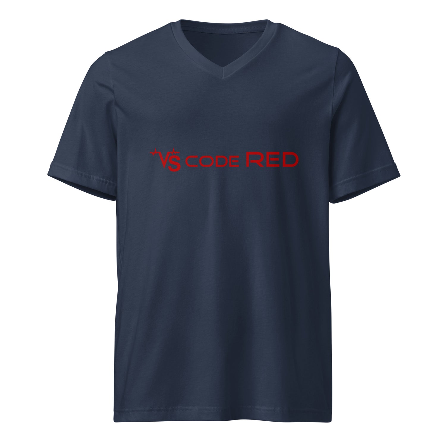 VS Code Red V-Neck T-Shirt by Katie Van Slyke - Navy