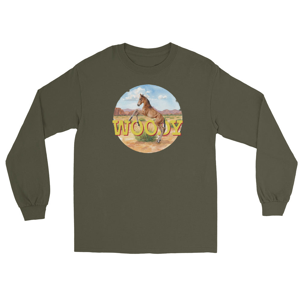 Woody Long Sleeve T-Shirt by Katie Van Slyke - Military Green