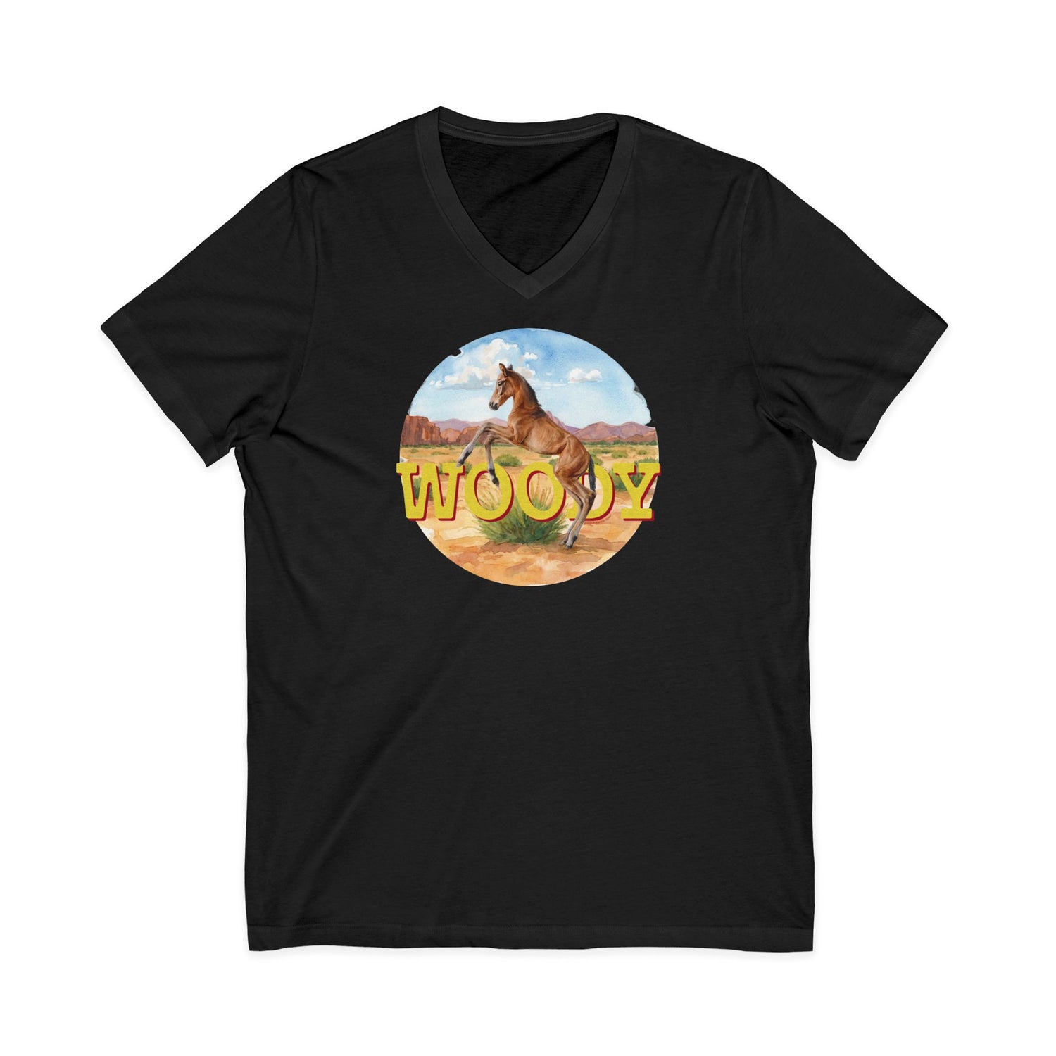 Woody V-Neck T-Shirt by Katie Van Slyke® Black