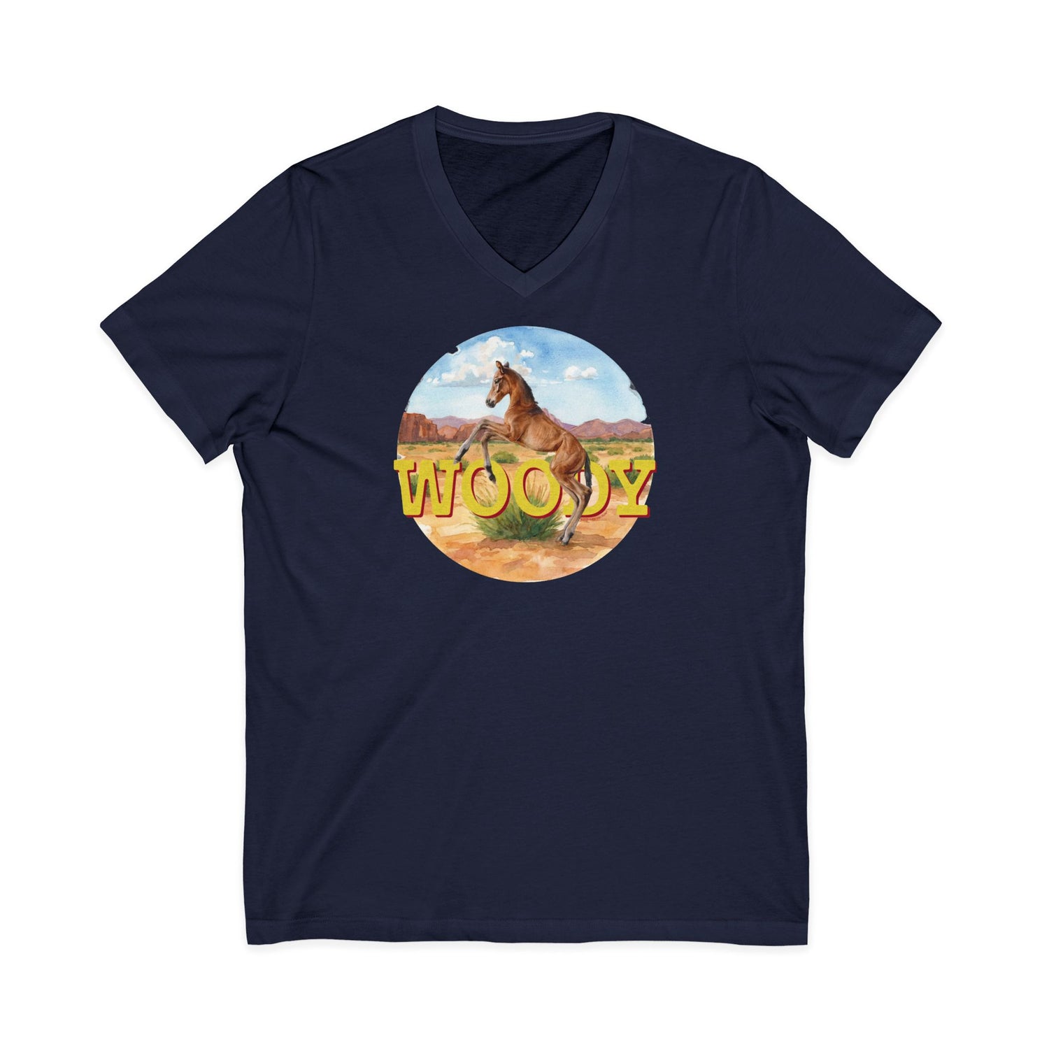 Woody V-Neck T-Shirt by Katie Van Slyke® Navy