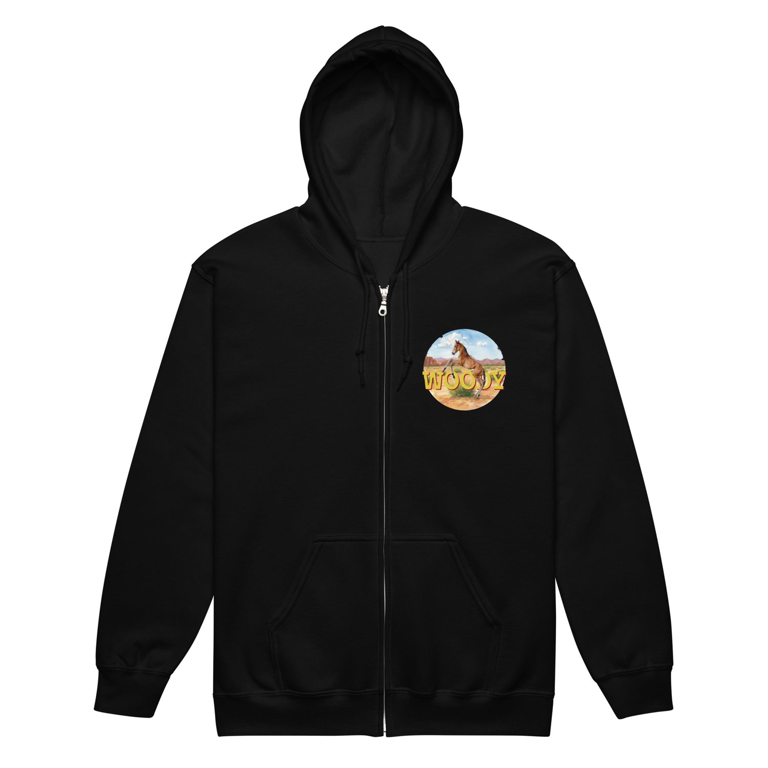 Woody Zip-Up Hoodie by Katie Van Slyke - Black
