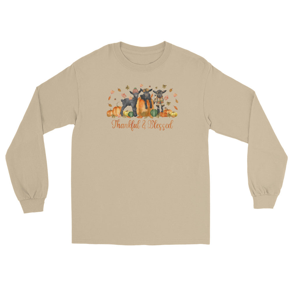Blessed Goaties Long Sleeve T-Shirt by Katie Van Slyke - Sand