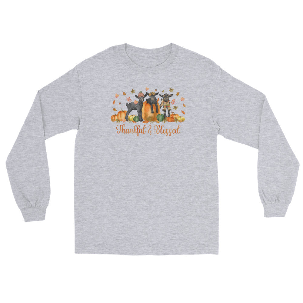 Blessed Goaties Long Sleeve T-Shirt by Katie Van Slyke - Sport Grey