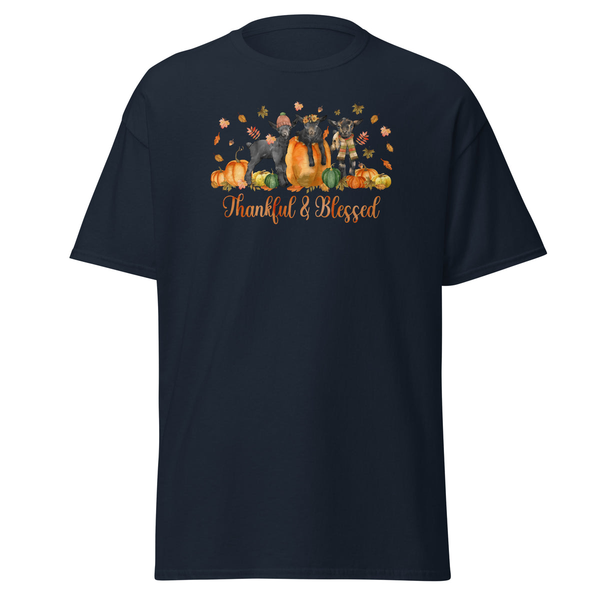 Blessed Goaties T-Shirt by Katie Van Slyke - Navy