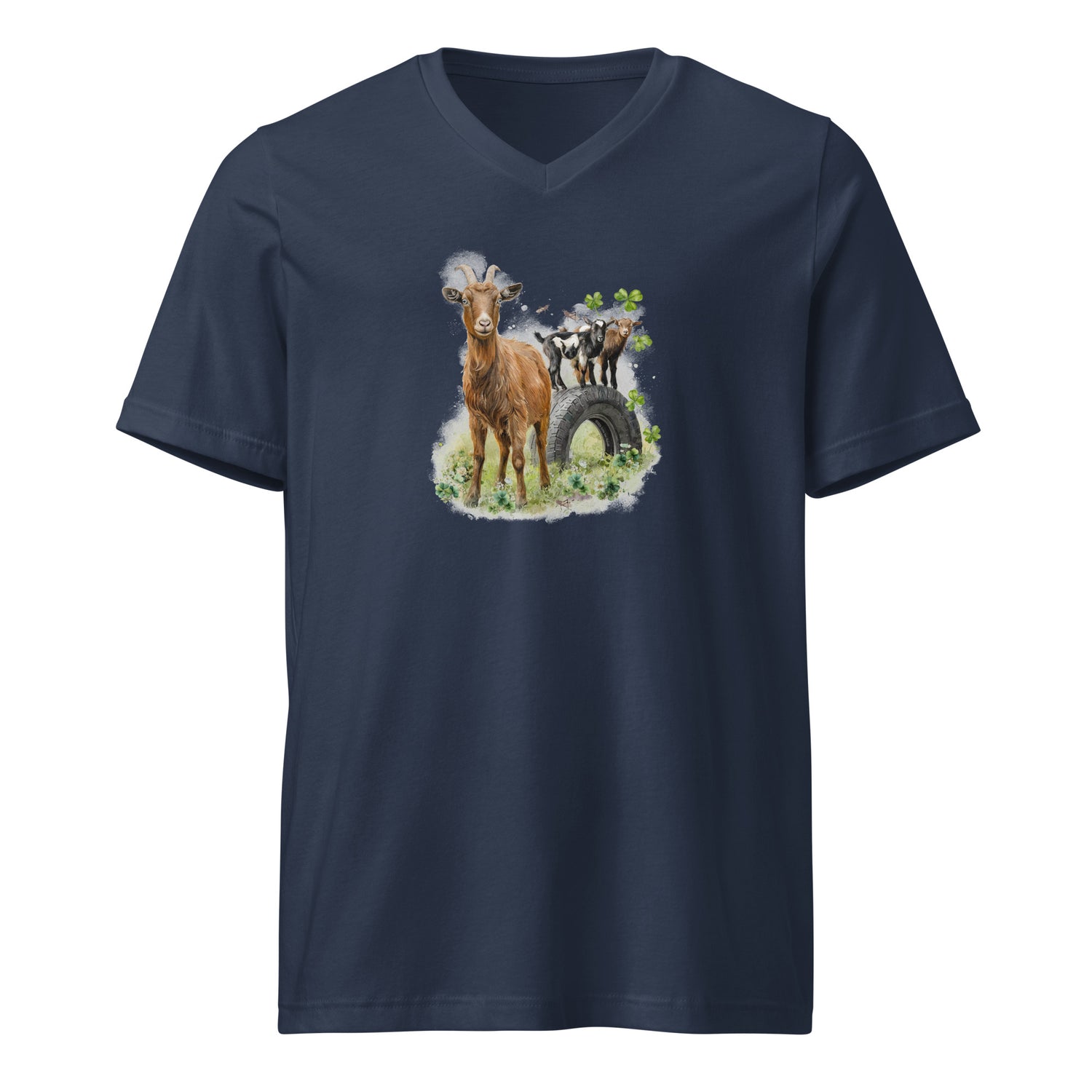 clover-and-cricket-v-neck-t-shirt-by-katie-van-slyke-navy