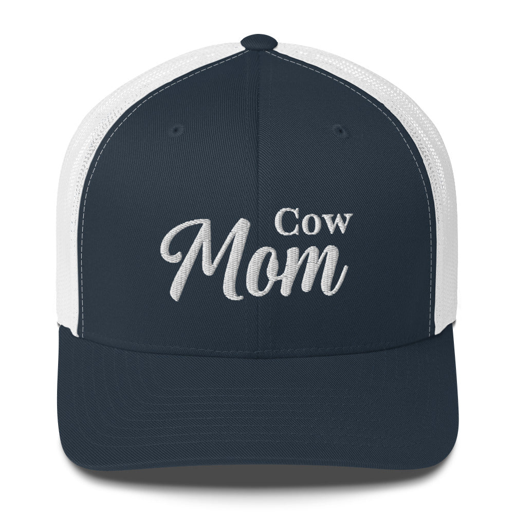 cow-mom-trucker-hat-by-katie-van-slyke-navy-white