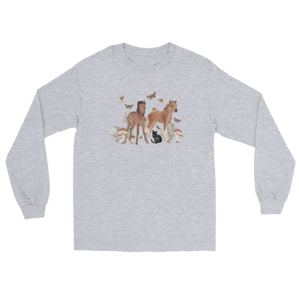 Gidget and Ginny Long Sleeve T-Shirt by Katie Van Slyke - Sport Grey