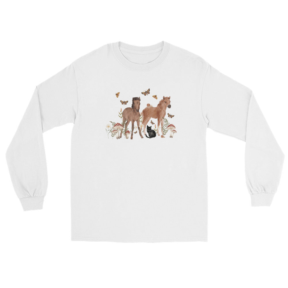 Gidget and Ginny Long Sleeve T-Shirt by Katie Van Slyke - White
