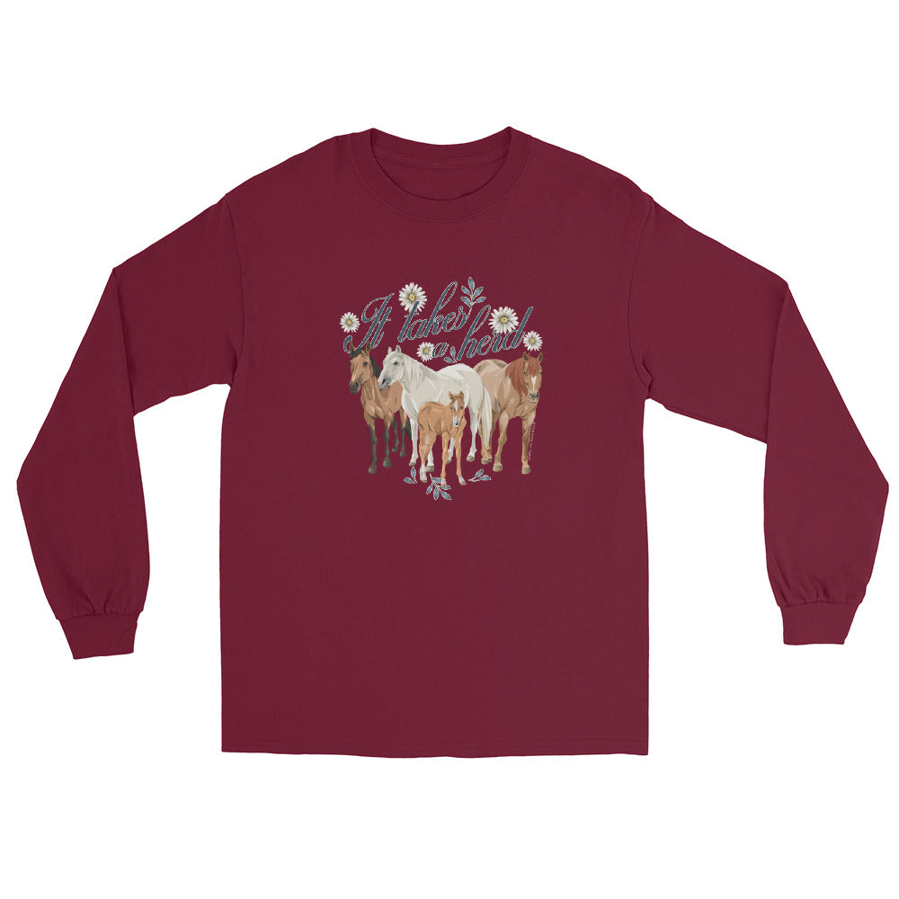 it-takes-a-herd-long-sleeve-t-shirt-by-katie-van-slyke-maroon