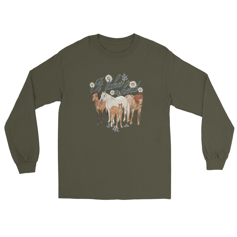 it-takes-a-herd-long-sleeve-t-shirt-by-katie-van-slyke-military-green