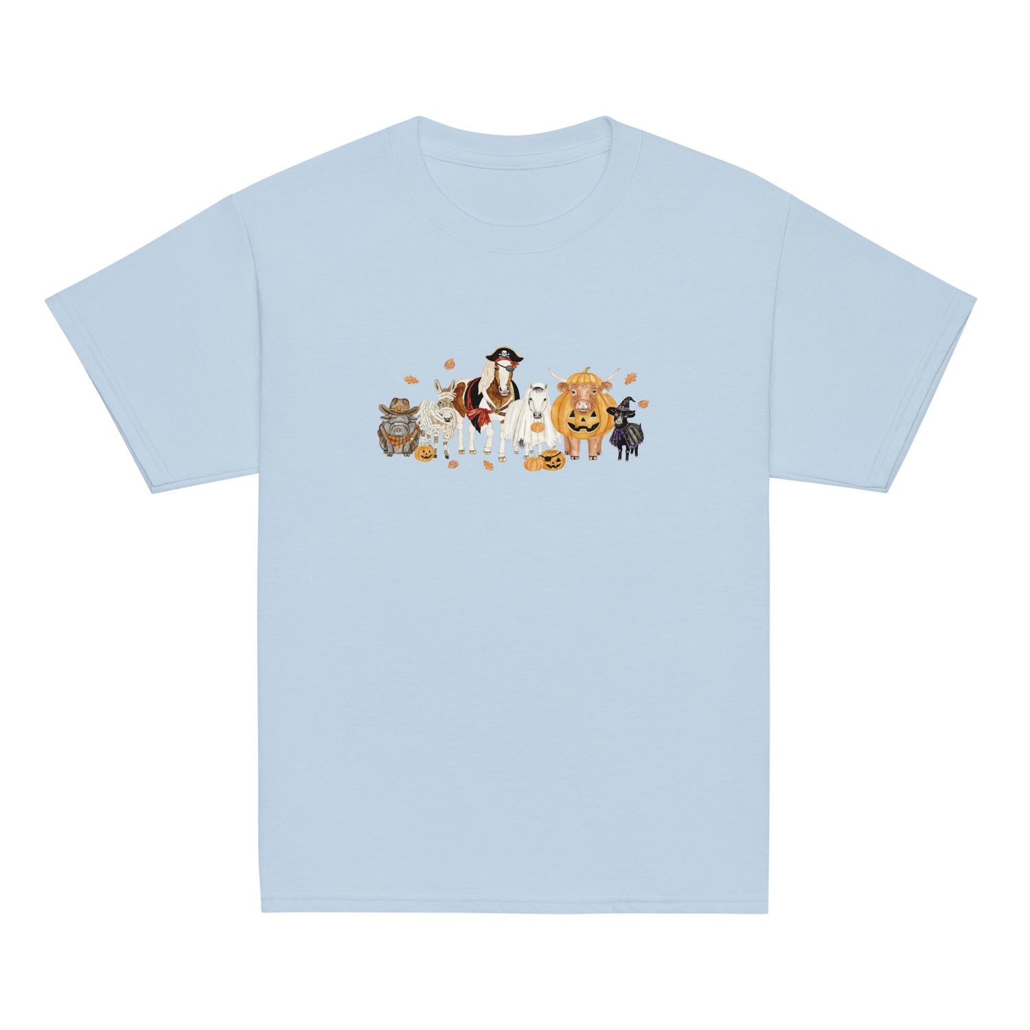KIDS Spooky Crew T-Shirt by Katie Van Slyke - Light Blue