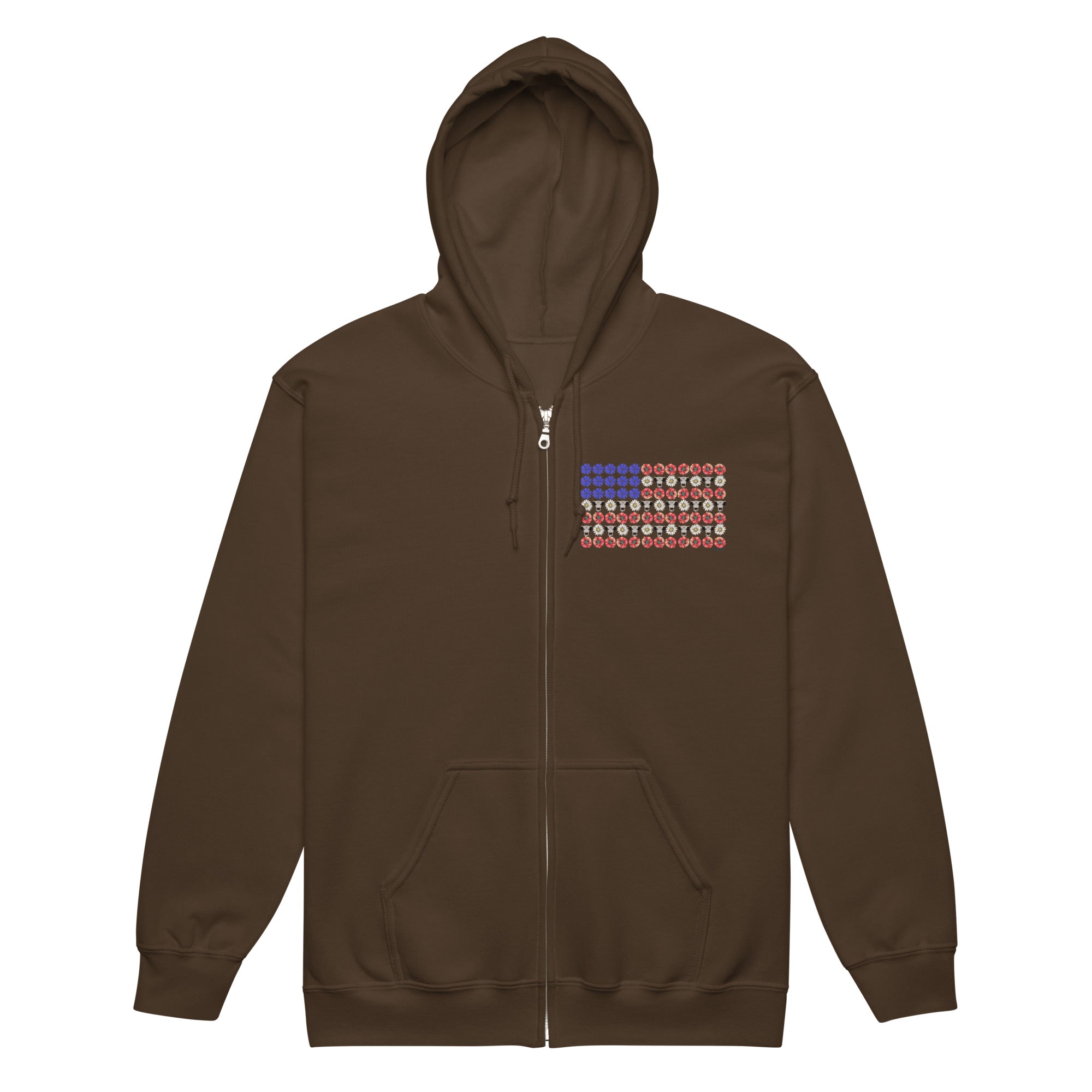 Poppy Flag Zip-Up Hoodie by Katie Van Slyke®