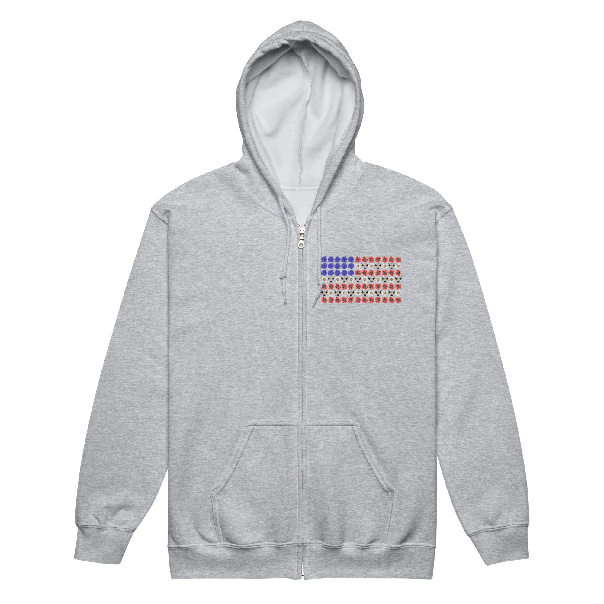 Poppy Flag Zip-Up Hoodie by Katie Van Slyke®