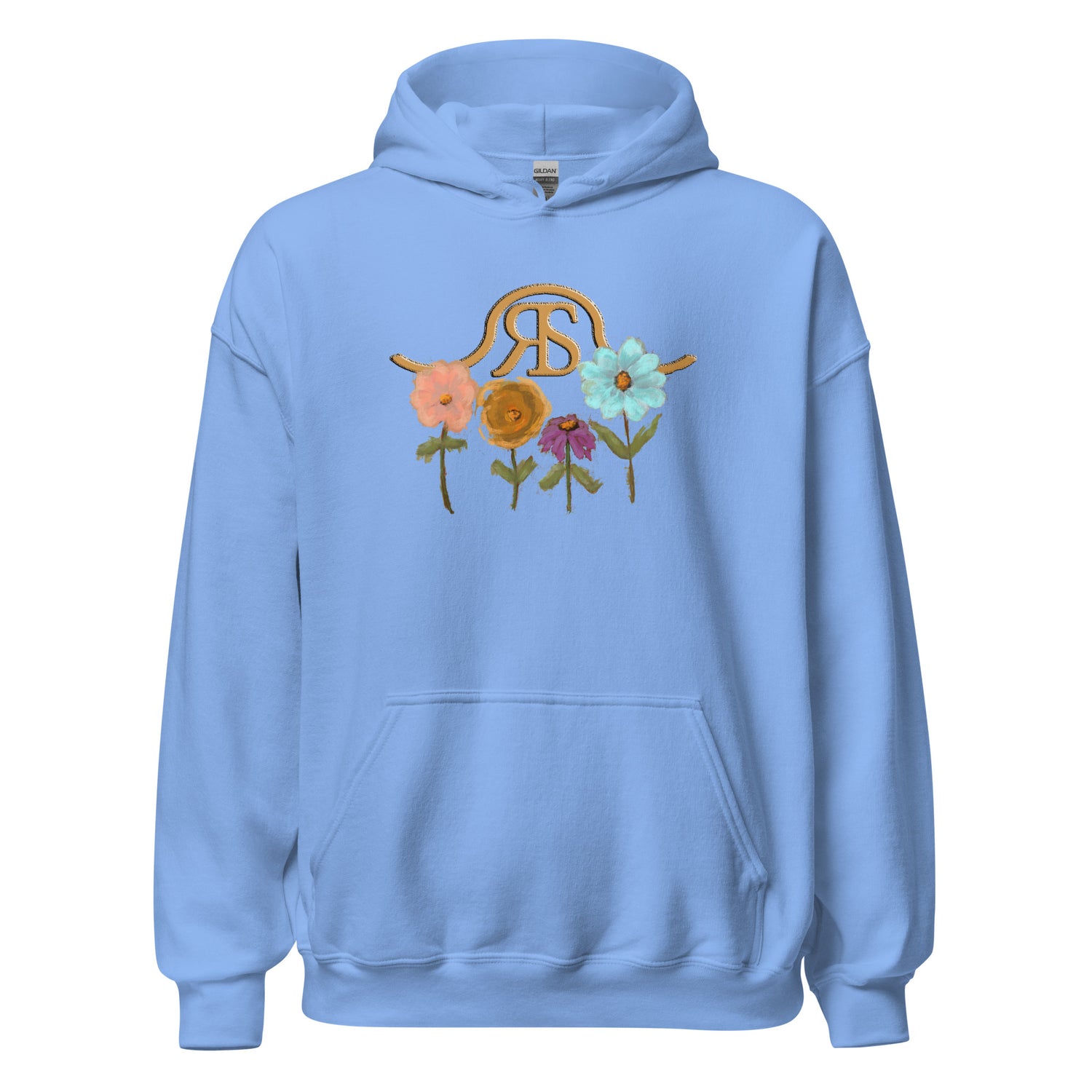 RS Blooms Hoodie by Terri Van Slyke - Carolina Blue