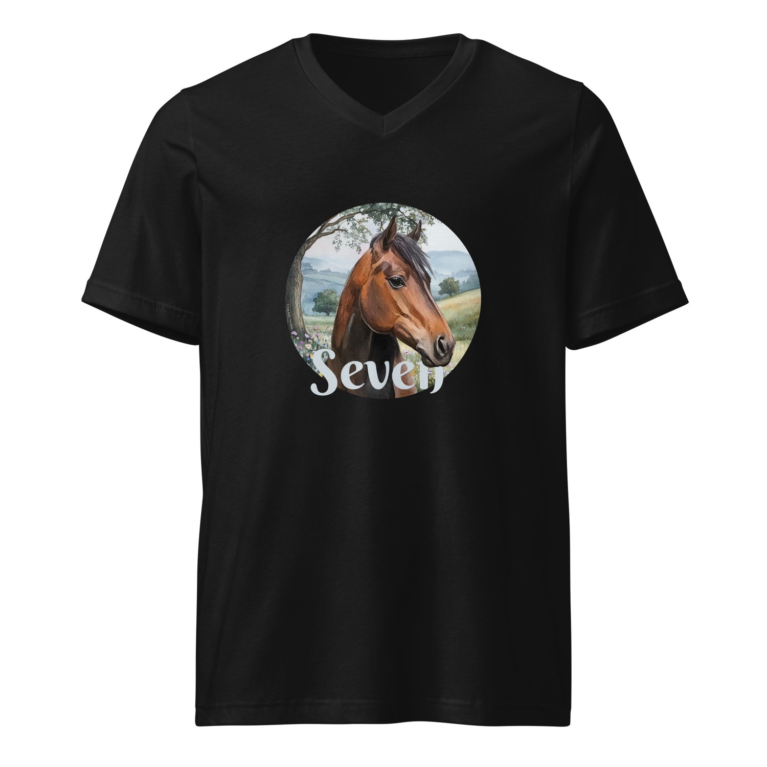 Seven V-Neck T-Shirt by Katie Van Slyke - Black