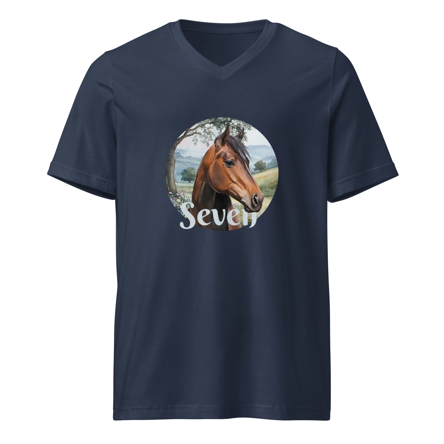 Seven V-Neck T-Shirt by Katie Van Slyke - Navy