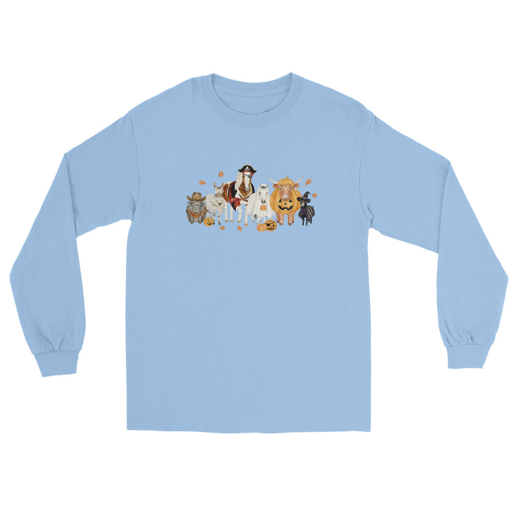 Spooky Crew Long Sleeve T-Shirt by Katie Van Slyke - Light Blue